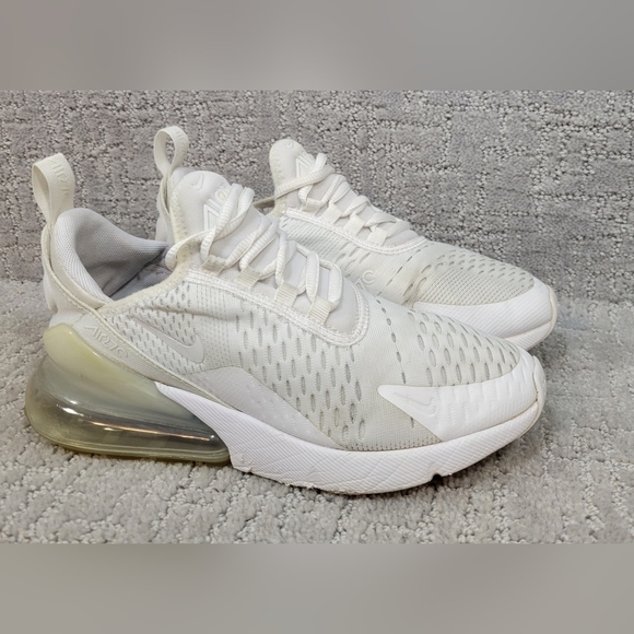 NIKE Air Max 270 GS Youth Size 5Y Women's 6.5 White Athletic Running Sneakers. - Picture 2 of 13